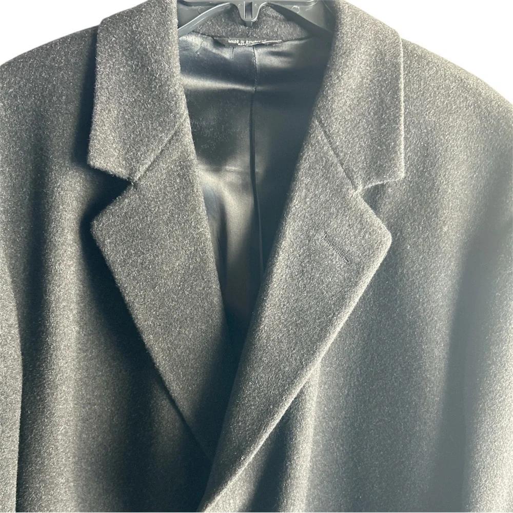 Grant Thomas Lord & Taylor Men's Dark Gray Wool Cashmere Overcoat Size 46L